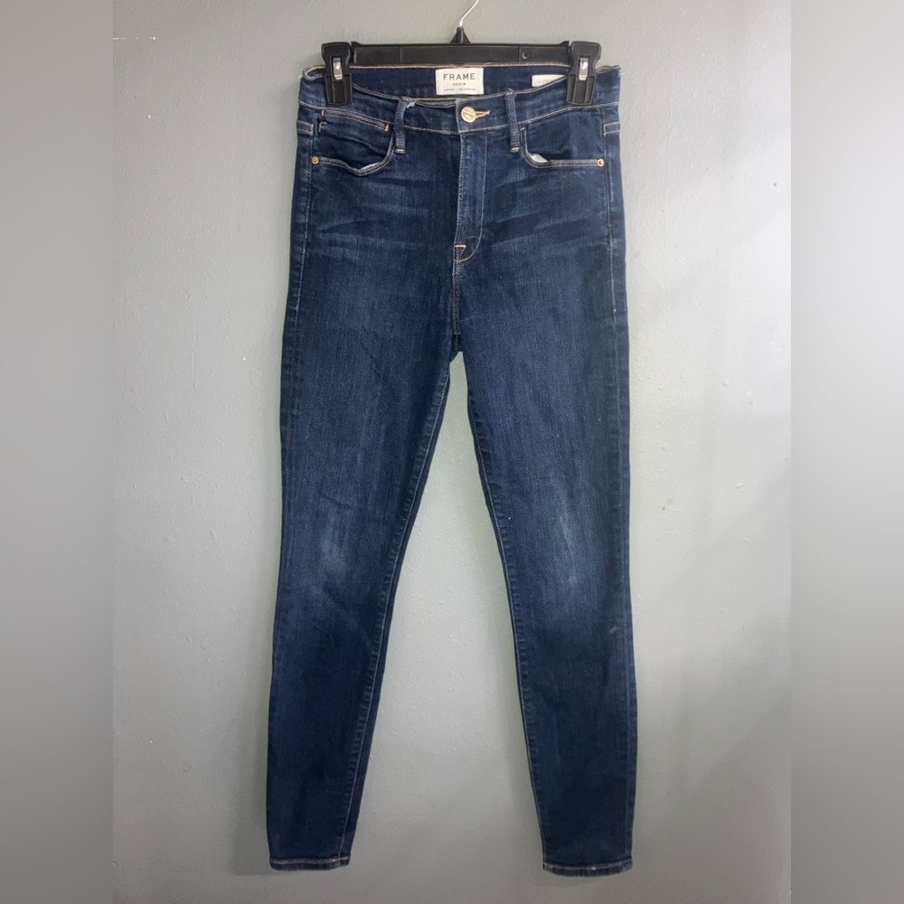 Frame Denim Le High Skinny Crop Jeans in Deep Blue size 27 #721